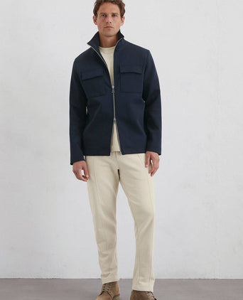 Marc o'polo scuba interlock overshirt donkerblauw | Regular-fit