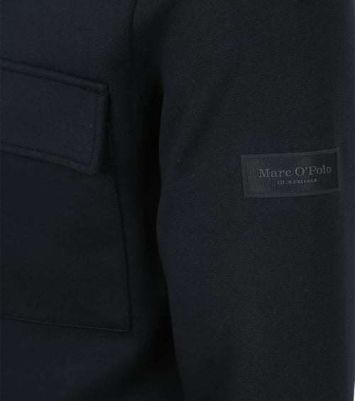 Marc o'polo scuba interlock overshirt donkerblauw | Regular-fit