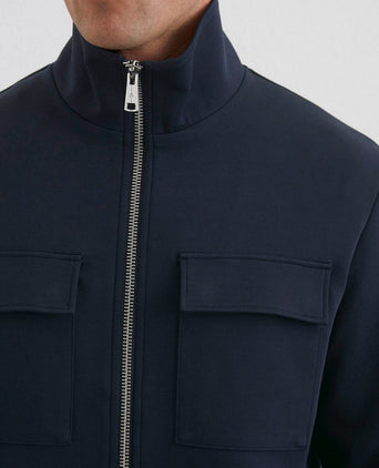 Marc o'polo scuba interlock overshirt donkerblauw | Regular-fit