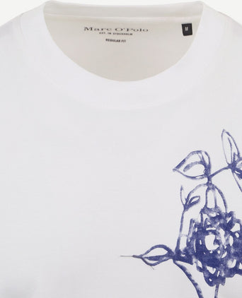T-shirt bloem wit