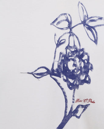 T-shirt bloem wit