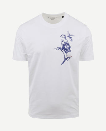 T-shirt bloem wit