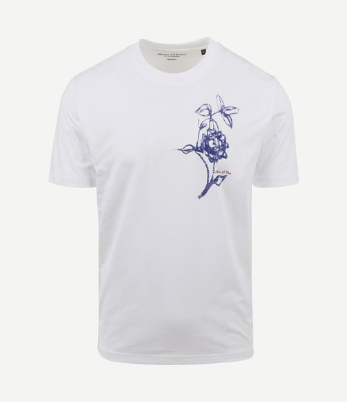 T-shirt bloem wit
