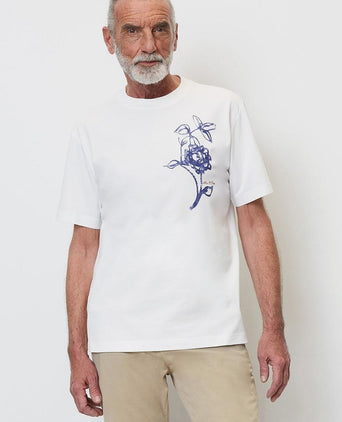 Marc o'polo t-shirt bloem wit | Regular-fit