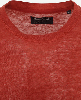 Marc o'polo t-shirt linnen rood | Regular-fit