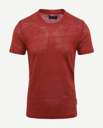 Marc o'polo t-shirt linnen rood | Regular-fit