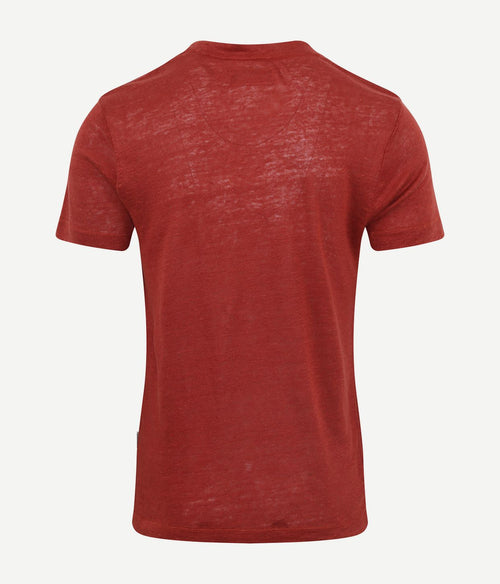 Marc o'polo t-shirt linnen rood | Regular-fit
