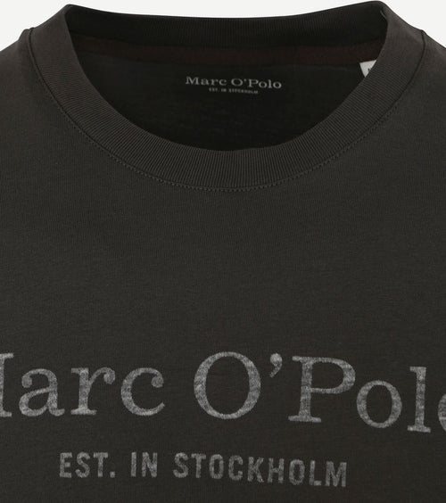 Marc o'polo t-shirt logo antraciet | Regular-fit