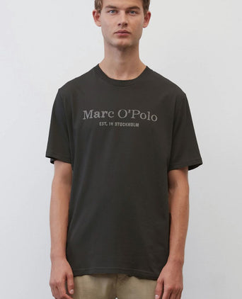Marc o'polo t-shirt logo antraciet | Regular-fit