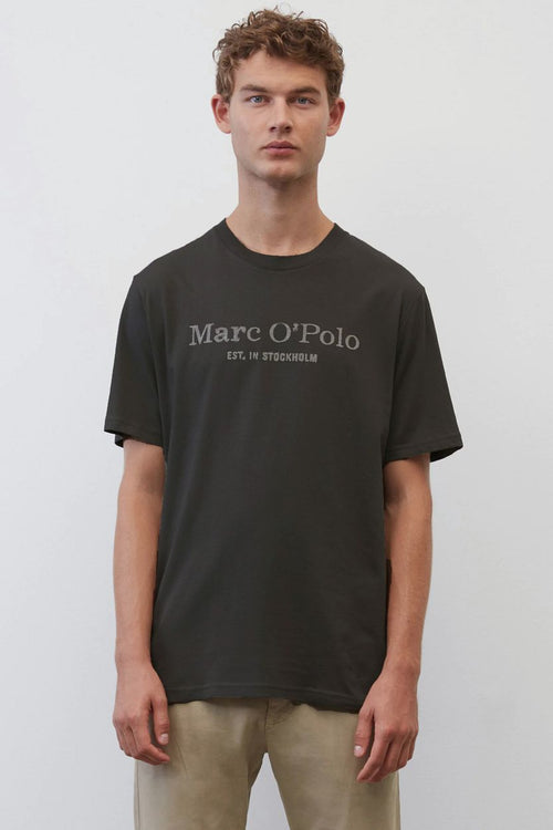 Marc o'polo t-shirt logo antraciet | Regular-fit
