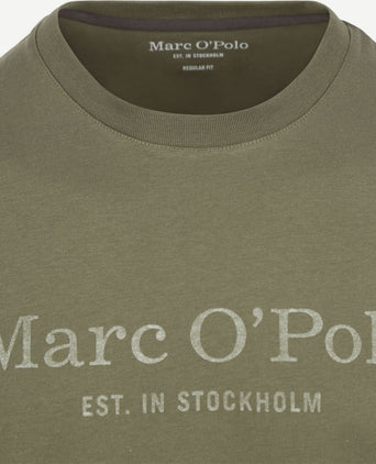 Marc o'polo t-shirt logo donkergroen | Regular-fit