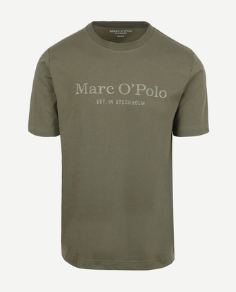 Marc o'polo t-shirt logo donkergroen | Regular-fit