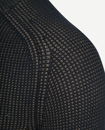 Pullover structured bi-colour donkerblauw