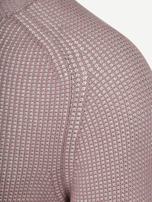 Pullover structured bi-colour mauve