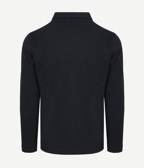 Longsleeve half-zip polo donkerblauw