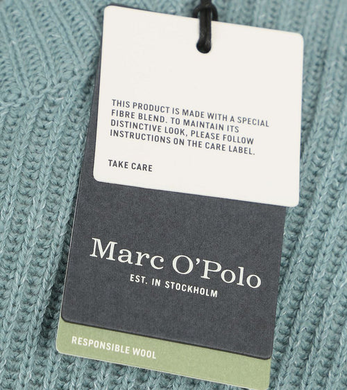 Pullover wol blend staalblauw