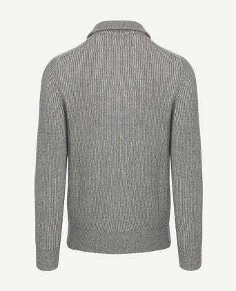 Marc o'polo halfzip rib grey | Regular-fit