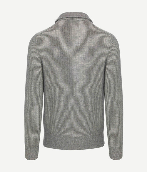Halfzip rib grey