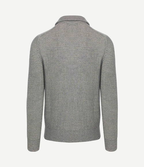 Halfzip rib grey