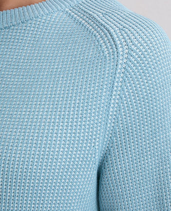 Pullover structured bi-colour blauw
