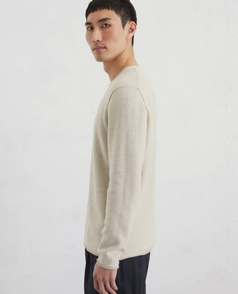 Pullover crewneck cotton/linen gray silk