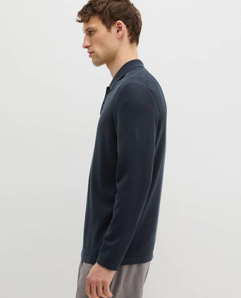 Longsleeve polo donkerblauw