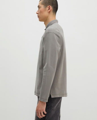 Longsleeve heavy poloshirt graphite dust