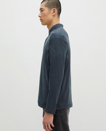 Longsleeve heavy poloshirt peppercorn grey