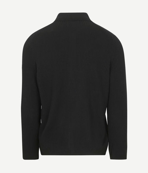 Vest button ribbed donkerblauw