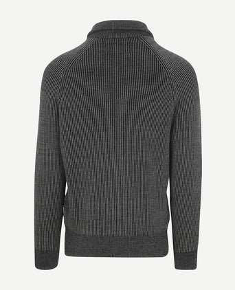 Vest rib wol mix grijs