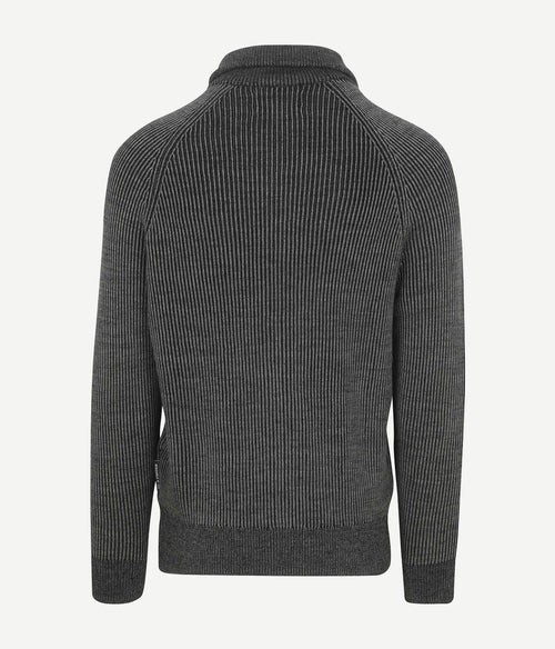 Vest rib wol mix grijs