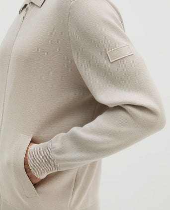 Cardigan zip grey silk
