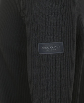 Vest button ribbed donkerblauw