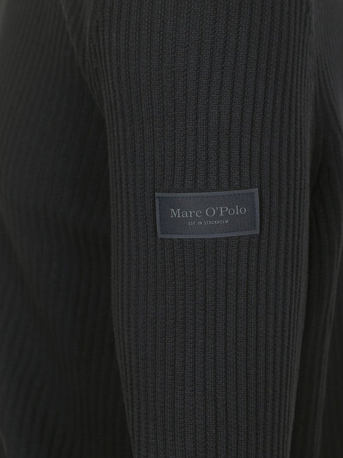 Vest button ribbed donkerblauw
