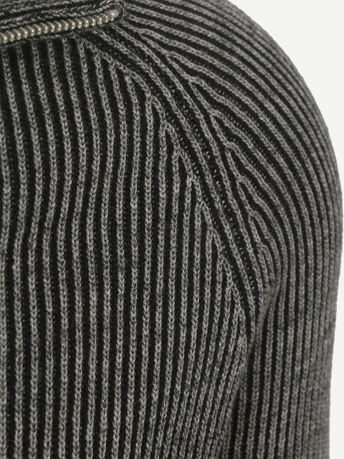 Vest rib wol mix grijs