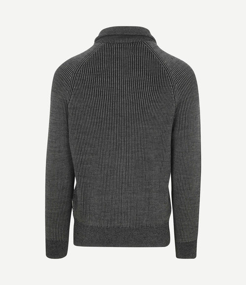 Vest rib wol mix grijs