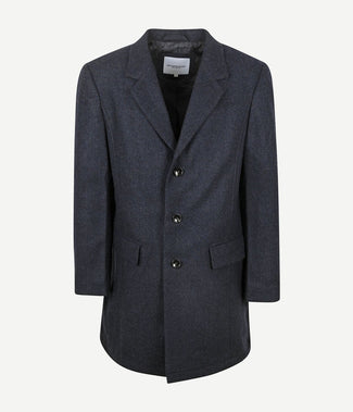 Coat wool herringbone donkerblauw Coat wool herringbone donkerblauw