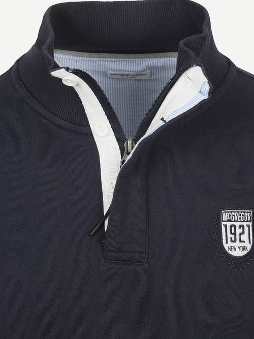 McGregor halve rits sweater donkerblauw | Regular-fit