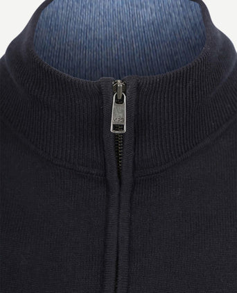 Half-zip trui cotton cashmere donkerblauw