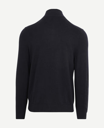 Half-zip trui cotton cashmere donkerblauw