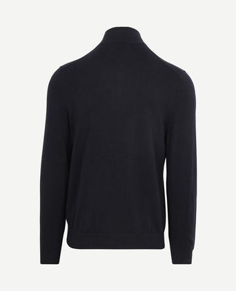 Half-zip trui cotton cashmere donkerblauw
