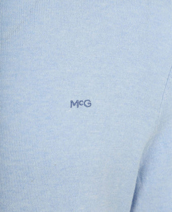 Half-zip trui cotton cashmere powder blauw