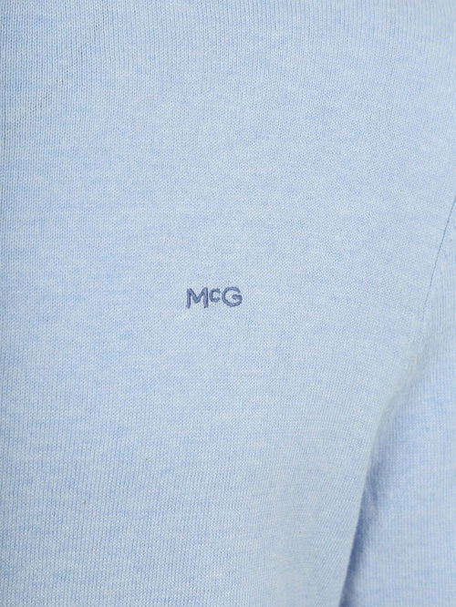 Half-zip trui cotton cashmere powder blauw