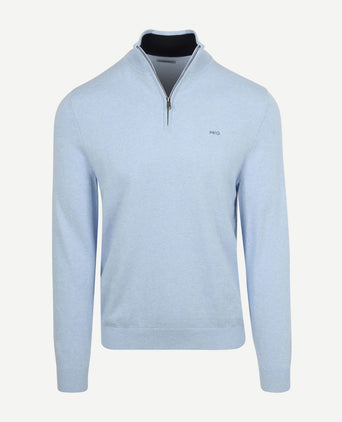 Half-zip trui cotton cashmere powder blauw