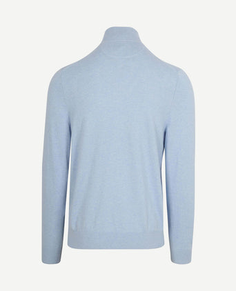 Half-zip trui cotton cashmere powder blauw