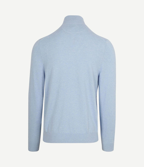 Half-zip trui cotton cashmere powder blauw