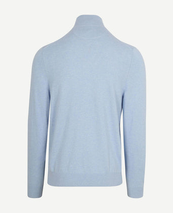 Half-zip trui cotton cashmere powder blauw