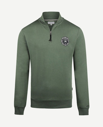 halve rits trui groen