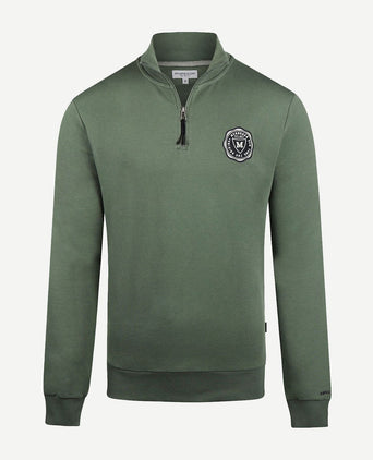 halve rits trui groen