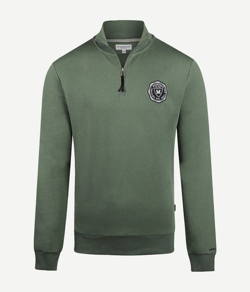 halve rits trui groen